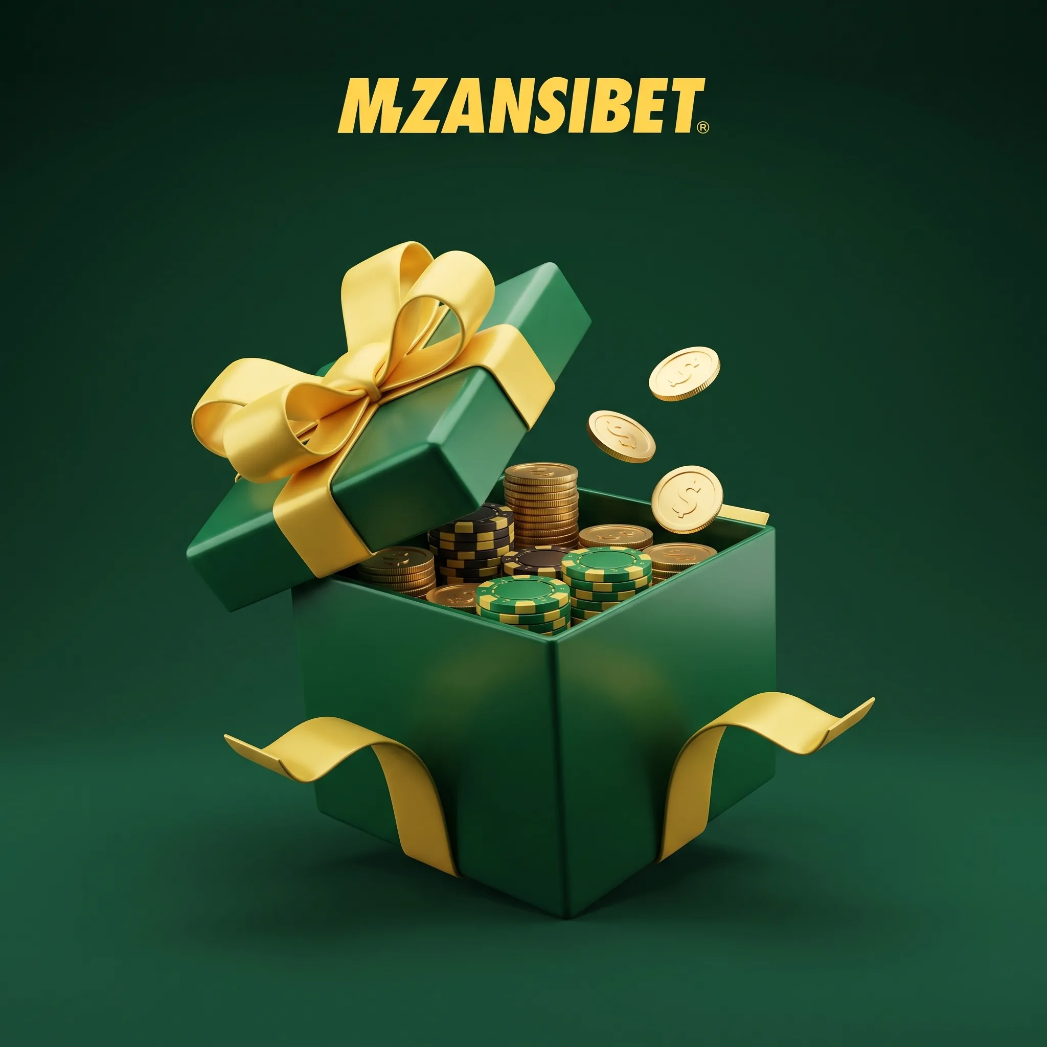 Mzansibet welcome bonus gift with coins and chips