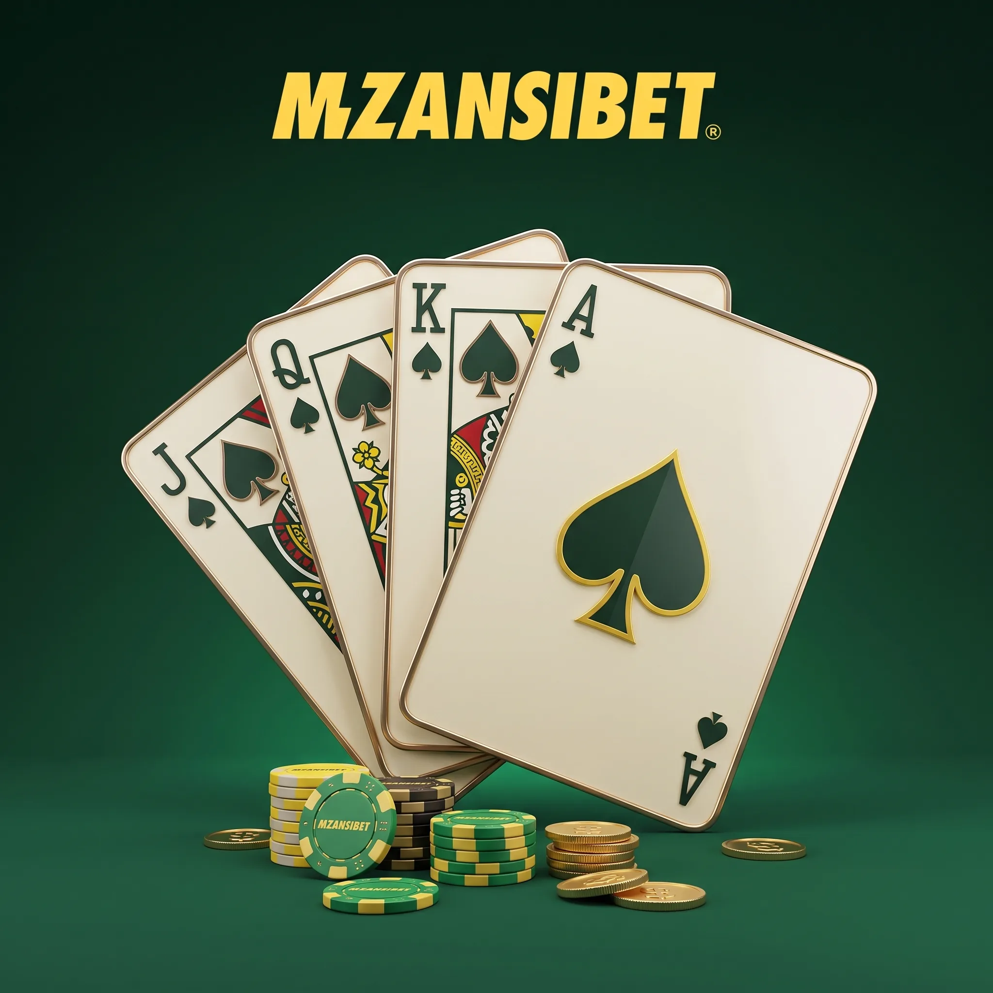 Mzansibet playing cards and casino chips