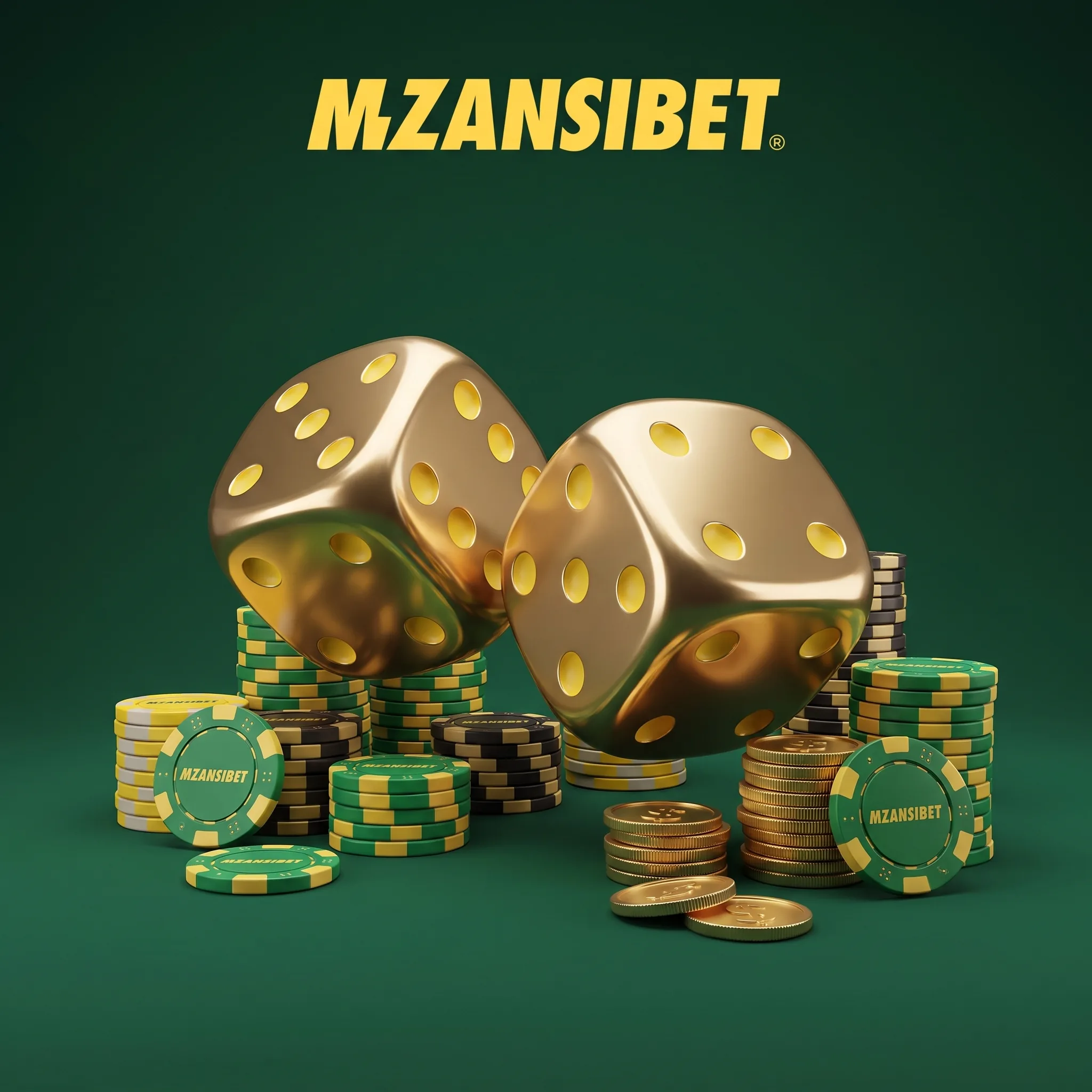 Mzansibet golden dice and casino chips