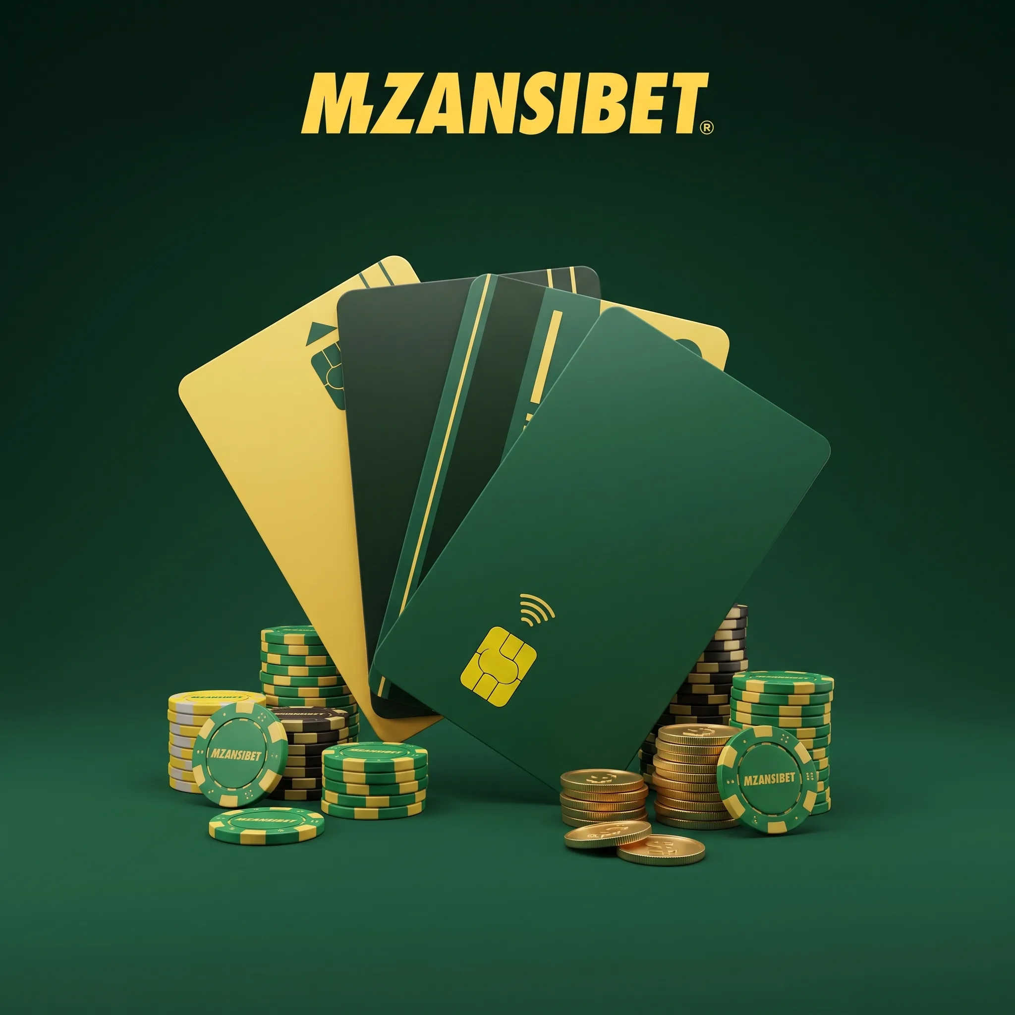 Mzansibet bank cards and casino chips